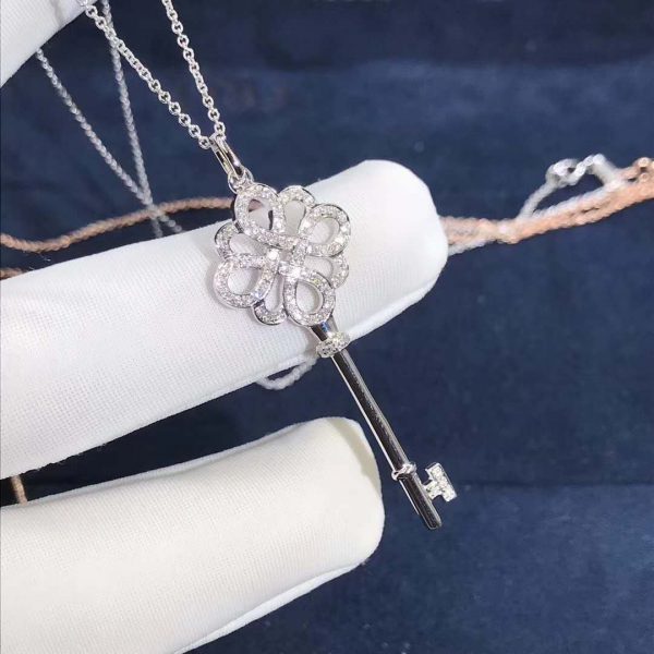 Customized Jewelry18k Gold Tiffany Keys Knot Key Pendant Necklace with Diamonds