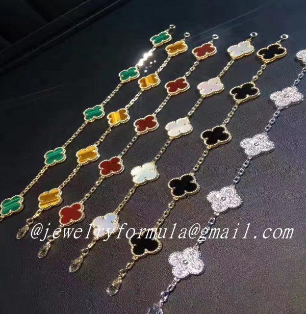 Customized Jewelry18k Gold Van Cleef & Arpels Vintage Alhambra bracelet 5 motifs