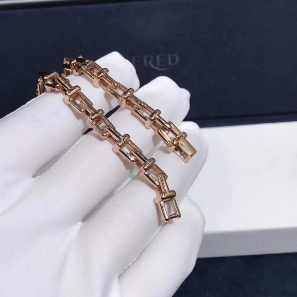 Customized Jewelry18k Pink Gold Tiffany T Chain Bracelet