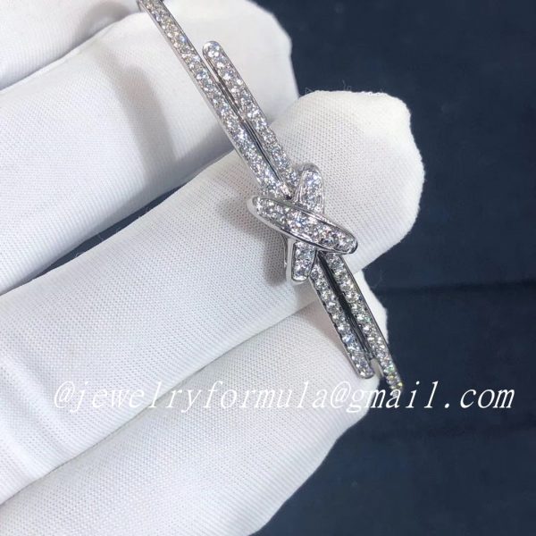 Customized JewelryChaumet Jeux De Liens 18Kt White Gold Bracelet Brilliant Cut Diamonds 081798