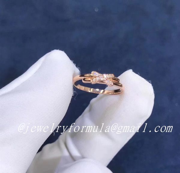 Customized JewelryChaumet Jeux De Liens Dimond Ring 18K Rose Gold With Diamonds 081239