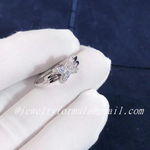 Customized JewelryChaumet Jeux De Liens Dimond Ring 18K White Gold With Diamonds 081240