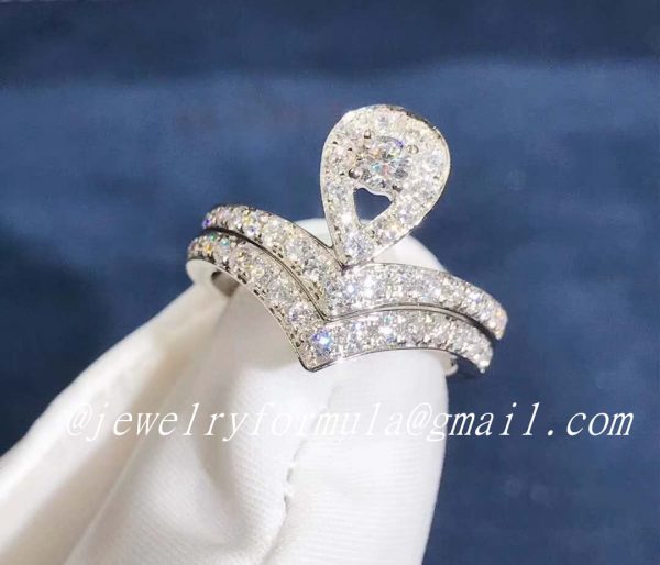 Customized JewelryChaumet Josephine Aigrette 18K White Gold Diamond Ring 083510