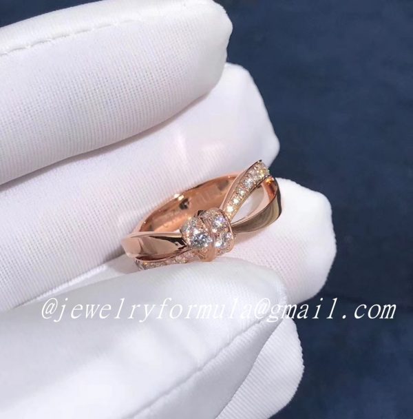 Customized JewelryChaumet Liens Dimond Ring 18K Rose Gold With Diamonds 083401