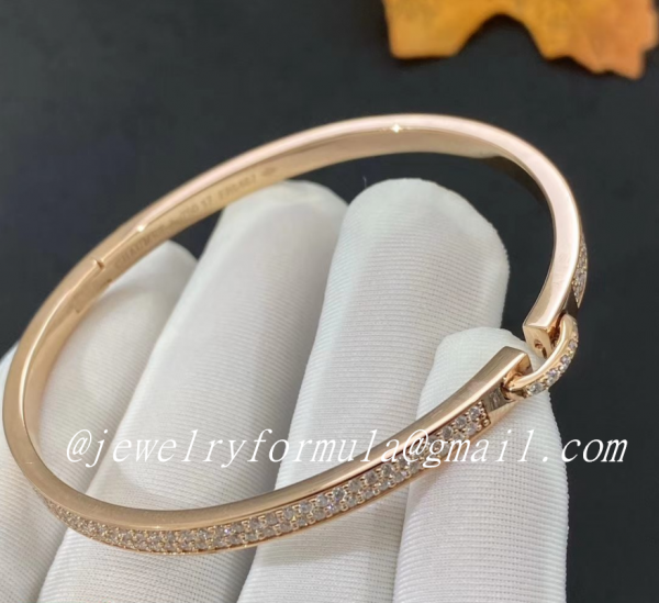 Customized JewelryChaumet Liens Évidence 18K Pink Gold Diamond Paved Bracelet 083555