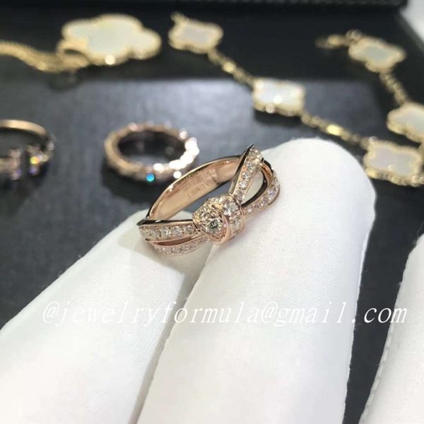 Customized JewelryChaumet Liens Séduction 18ct pink gold diamond bow ring