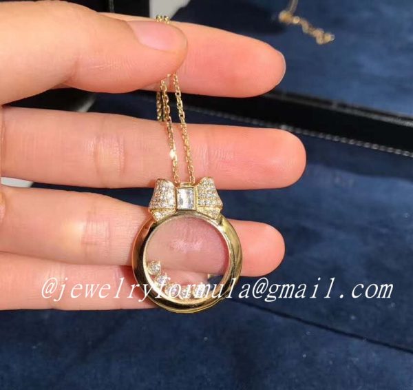 Customized JewelryChopard 18k Rose Gold Happy Diamonds Icons Pendant Necklace