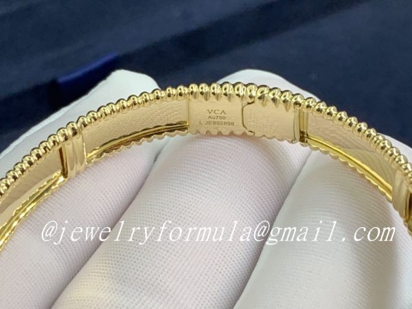 Customized JewelryDesigner 18k Yellow Gold Van Cleef & Arpels Perlée signature bracelet, medium model