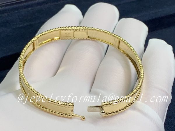 Customized JewelryDesigner 18k Yellow Gold Van Cleef & Arpels Perlée signature bracelet, medium model