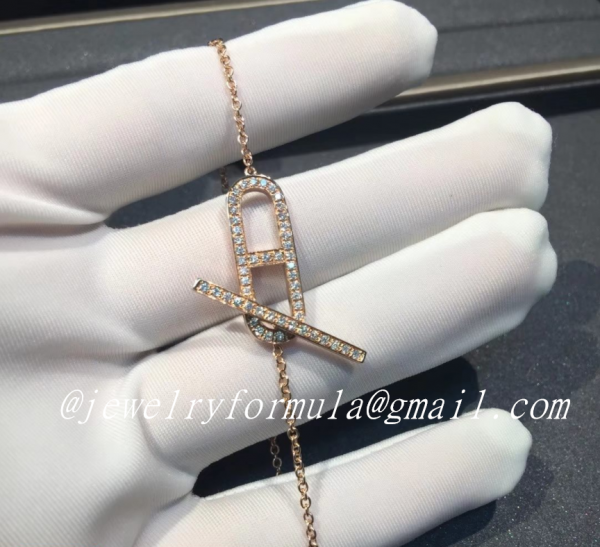 Customized JewelryHermes Paris Ever Chaine D’ancre 18K Rose Gold Bracelet Small Model H118441B 00LG