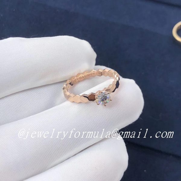 Customized JewelryInspired 18k Pink Gold Chaumet Bee My Love solitaire diamond engagement ring