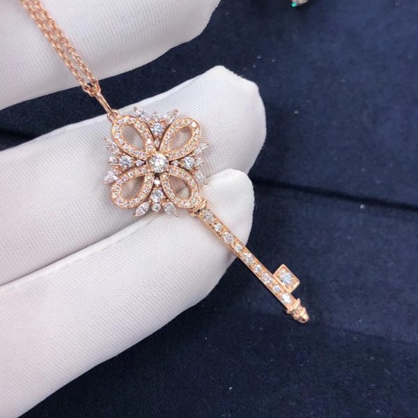 Customized JewelryInspired Tiffany Victoria Key Pendant Platinum with diamonds