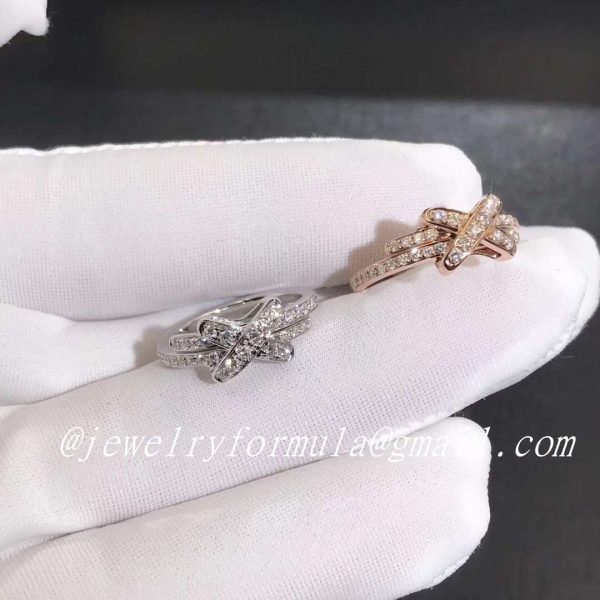 Customized JewelryLiens de Chaumet Premiers Liens ring in 18k pink gold with pave diamond