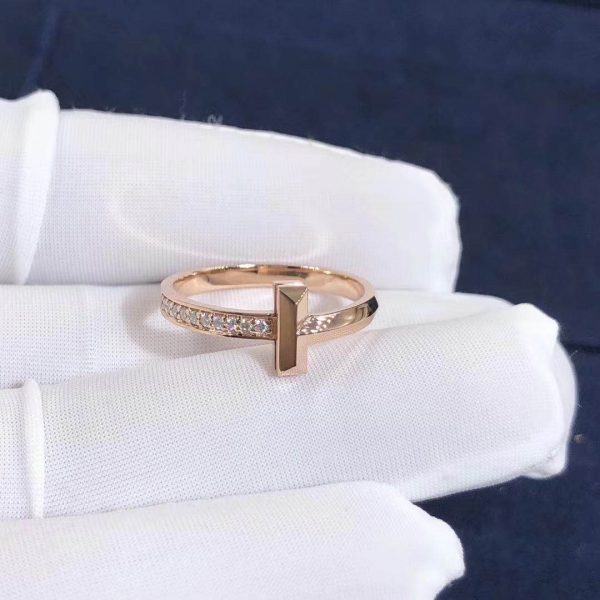 Customized JewelryTiffany T1 Narrow Diamond Ring in 18k Rose Gold