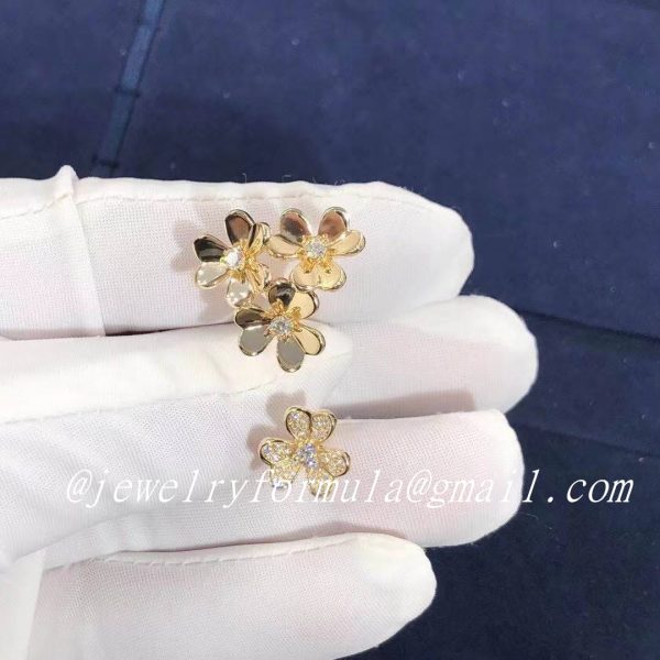 Customized JewelryVCA 18k Yellow Gold Frivole Diamond Between the Finger Ring VCARP3W500