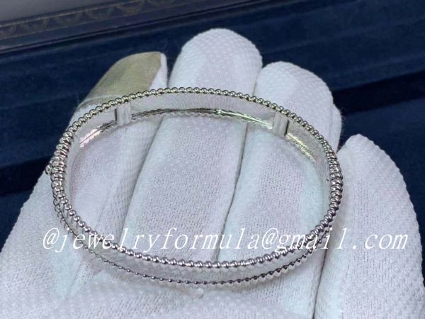 Customized JewelryVan Cleef & Arpels 18K White Gold Medium Model Perlee Signature Bracelet VCARP3K800