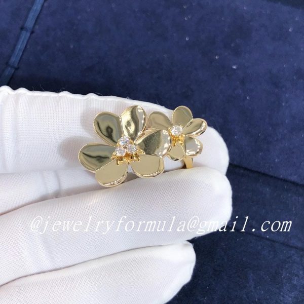 Customized JewelryVan Cleef & Arpels 18K Yellow Gold Diamond Frivole Between The Finger Ring VCARB67600