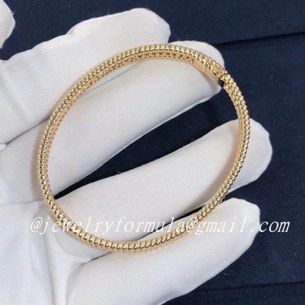 Customized JewelryVan Cleef & Arpels 18K Yellow Gold Small Model 1 Rows Perlée Diamonds Bracelet