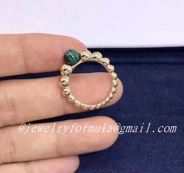 Customized JewelryVan Cleef & Arpels 18k Yellow Gold Perlée Couleurs Variation Malachite Ring VCARO63F00