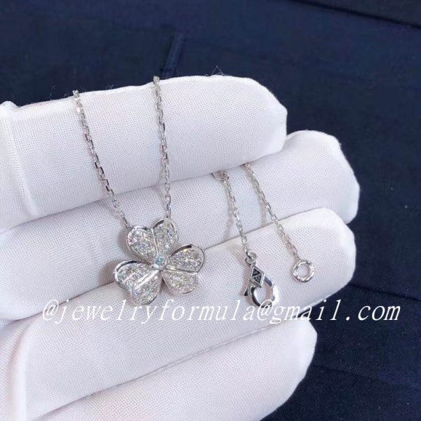 Customized JewelryVan Cleef & Arpels Frivole Pendant 18k White Gold Pave Dimonds