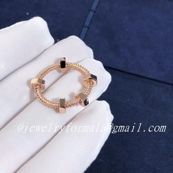 Customized Jewelry:Designer Cartier 18K Pink Gold Ecrou De Cartier Ring B4227300