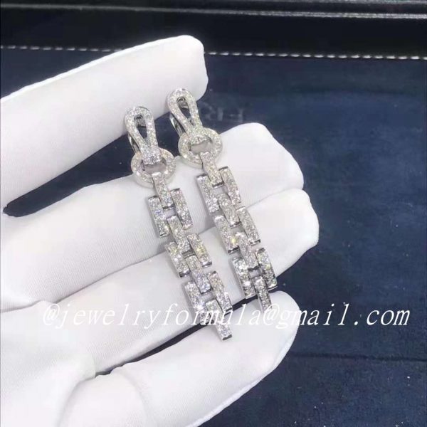 Customized Jewelry:Inspired 18k White Gold Cartier Agrafe Diamond Earrings