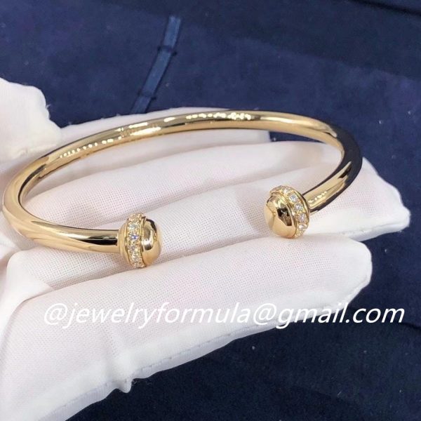 Customized Jewelry:Piaget Possession Open Bangle Bracelet 18K Yellow Gold with Diamonds