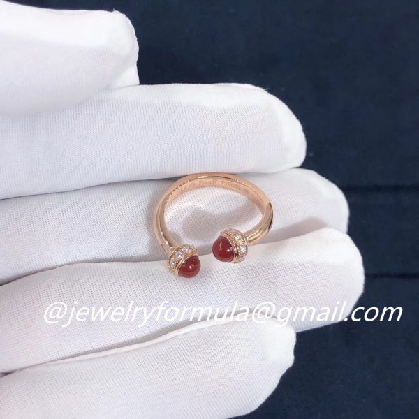Customized Jewelry: Piaget Possession Ring 18K Rose Gold With Diamonds Carnelian G34P8D00