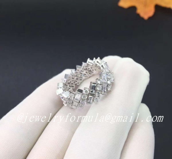 Customized Jewelry:Reflection De Cartier Wedding Band 18K White Gold Diamonds N4249900
