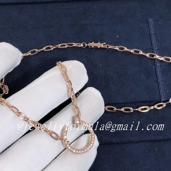 Customized Jewelry:18K pink gold Cartier Juste un Clou necklace set with 37 Diamonds