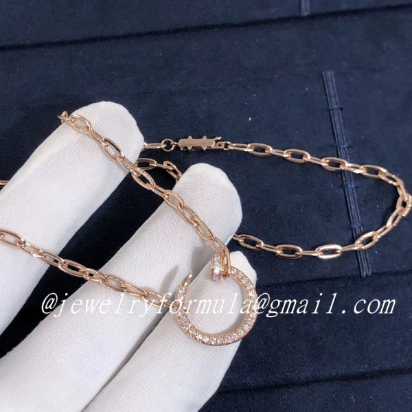 Customized Jewelry:18K pink gold Cartier Juste un Clou necklace set with 37 Diamonds