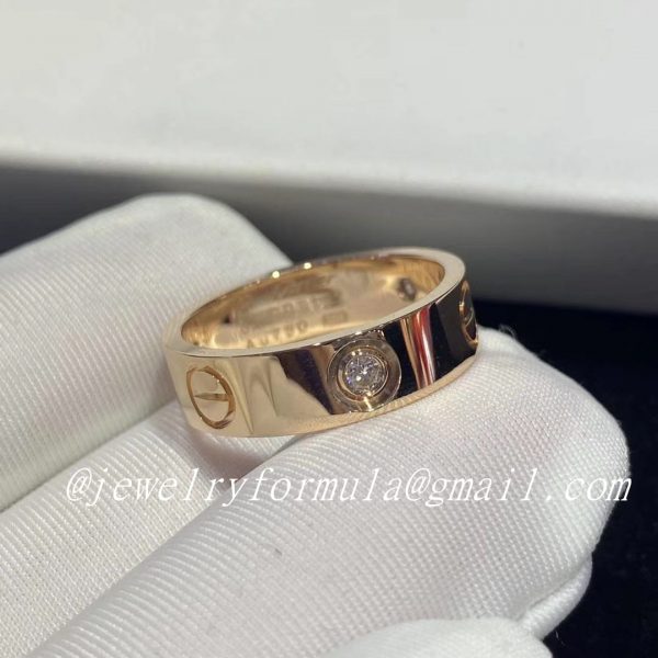 Customized Jewelry:18k Yellow Gold Cartier Love Ring Set with 3 Diamonds