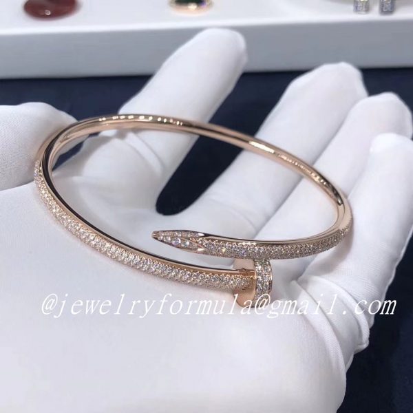 Customized Jewelry:Classic Cartier Juste Un Clou Nail Bracelet 18K Yellow Gold with 374 Diamond Paved N6709817
