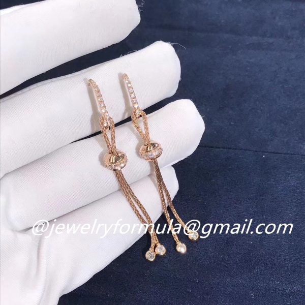 Customized Jewelry:Piaget Possession 18K Pink Gold Drop Earrings with 40 Brilliant-cut Diamonds