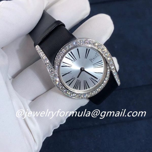 Customized Jewelry:18k White Gold Piaget Limelight Gala Watch set with Brilliant-cut Diamonds and Mother of Pearl Dial G0A41260