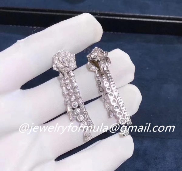 Customized Jewelry:Piaget Diamonds Rose Earrings in 18k White Gold