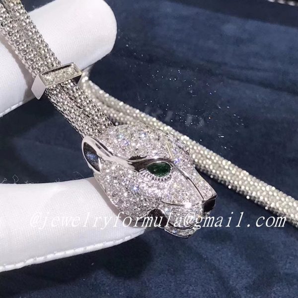 Customized Jewelry:PANTHÈRE DE CARTIER NECKLACE WHITE GOLD, DIAMONDS, EMERALDS, ONYX