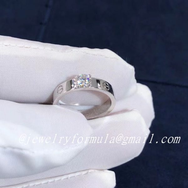 Customized Jewelry：18K White Gold Cartier Diamond Love Solitaire Ring N4723700