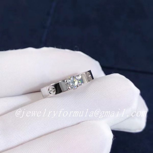 Customized Jewelry：18K White Gold Cartier Diamond Love Solitaire Ring N4723700