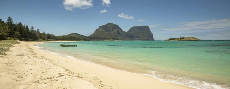 Lord Howe Island near Lovers Bay with Mount Gower in the background