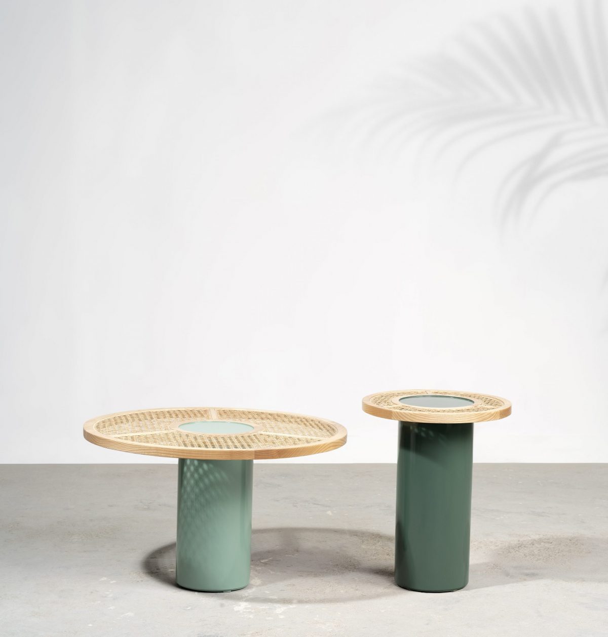 kam ce kam, chaand, side table, coffee table, cane table, lacquered, solid ash, round table, chaand