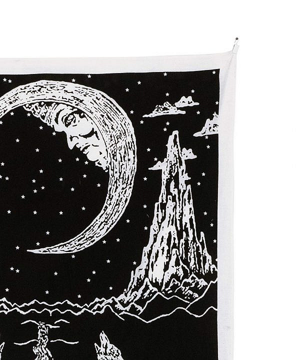 Wandtuch mit Tarot Karte der Mond mit Wölfen