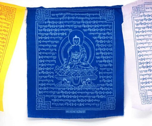 Gebetsfahne Medizin Buddha tibetische Gebetsflaggen fünf Farben blau