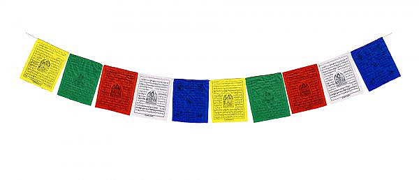 Tibetische Gebetsfahnen weiße Tara