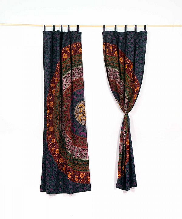 Mandala Vorhang in bunt mit Schlaufen