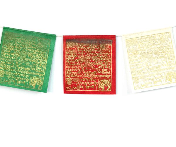 Gebetsfahne aus Lokta Papier in Gold - handgefertigt in Nepal