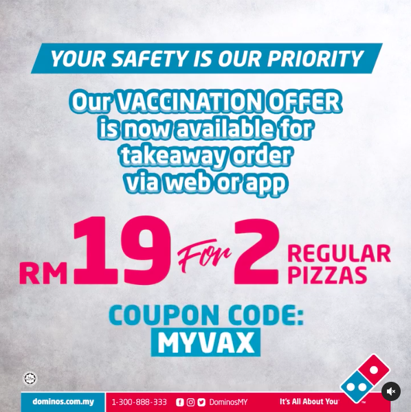Dominos pizza vaccination offer