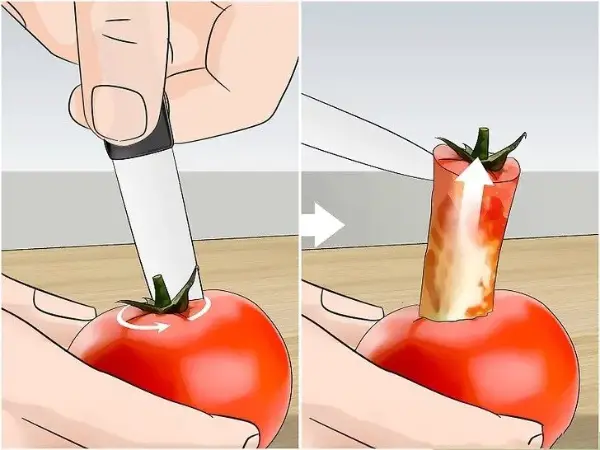 removing tomato core