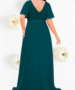Vestido Largo Elegante Verde Plus Size