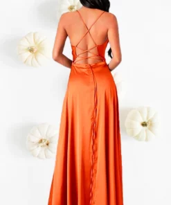 Vestido Naranja de Gala Largo Mujer Colores Primaverales
